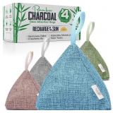 4 Pack Bamboo Charcoal Air Purifier Bags 200 Grams
