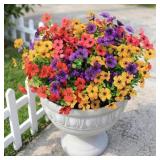 14 Bundles Artificial Flowers UV Resistant Fake Si