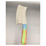 custom hand-forged cleaver knife Damascus steel fe
