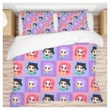 QUEEN SIZE ~~Allenjoy Cute Seamless Purple Korean