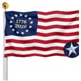Embroidered 1776 250 Anniversary USA Flags 3x5 Out