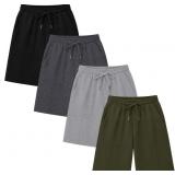 11-12Y 4 Pack Girls Sweat Shorts with 3 Pockets