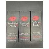 Lot of 3 Lynlicious Beauty Matte Lip Kits, Include