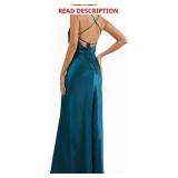 Size medium (BLACK) Satin Tie Back Maxi Dresses fo