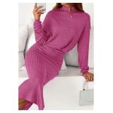 Size Medium PRETTYGARDEN Turtle Neck Dresses for W