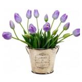 Light Purple15PCS 15.75" Artificial Tulips, Premiu