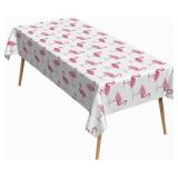 52x70 Inch Watercolor FlamingoTablecloth Washable