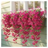 4 Pcs Artificial Hanging Morning Glory for Outdoor