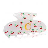 Girls Fashion Initial Cherry Hair Clips, Claw Clip