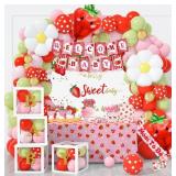 Strawberry Baby Shower Decorations, 385Pcs Berry S