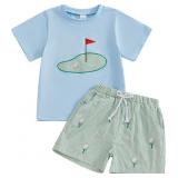 Size 3/4 Toddler Baby Boy Golf Outfit Golf Cart Sh