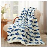 Am lie Home Chunky Knit Throw Blanket 50"x60", Spa