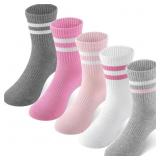 HONGTEYA Unisex Kids Crew Cotton Socks for Girls B