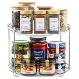 2 Tier Clear Acrylic Lazy Susans, Non-Skid Turntab