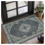 Tangsoo Vintage Small 2x3 Rug for Entryway, Green