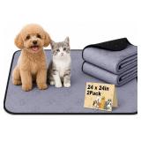 Washable Pee Pads for Dogs 2 Pack, Reusable Waterp