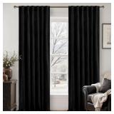 LAMIT Halloween Black Velvet Blackout Curtains for