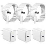 iPhone 18 17 16 15 Charger Fast Charging 3 Pack US