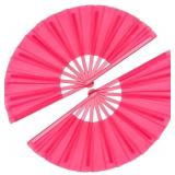 Lot of 3, 2-Pack Large Portable Rave Folding Fans,