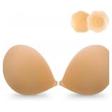Size D cup Adhesive Bra Reusable Strapless Self Si