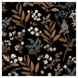 Vintage Peel and Stick Wallpaper Leaf Black Contac