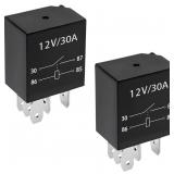 LOT OF 2  2 PCS 5 Pin 30A 12V Starter Relay, Multi