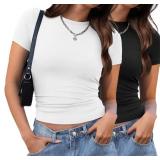 2XL XIEERDUO Basic Tops for Women Short Sleeve Bab