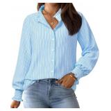 Size Medium (blue&white strips) ~~siliteelon Women