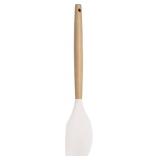 1pc White Silicone Flexible Spatula Set with Woode