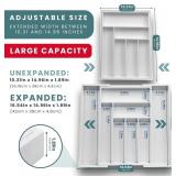 Sben Bamboo Cutlery Drawer Organizer, White, Mediu