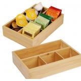 ONE Bamboo Organizer for Drawer, Wood Tea Bag Stor