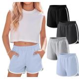 Size 7/8 PINK LIGHT PINK BLACK AND GREY 4 Pack Gir