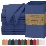 Cloth Napkins Set of 12, 100% Cotton 18"x18" - Blu