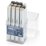 Copic Classic Alcohol Markers, 12pc Warm Gray Set