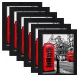 LANDNEOO 8x10 Picture Frame Black, 6 Pack Woodgrai