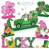 4pcs Pink and Green Witch Party Decorations Wood T