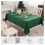 Rectangle Plaid Jacquard Tablecloth, Waterproof Wa