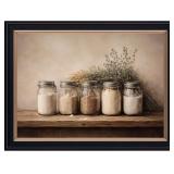 Framed Glass Jars with Grains and Lavender Poster