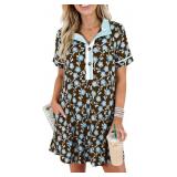 SIZE MEDIUM- Wenrine Womens Floral Mini Dress Casu