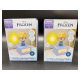 New (LOT OF TWO) Disney Frozen night lights alarm