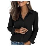 Size large siliteelon Striped Shirt Women Button D