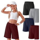11-12Y 4 Pack Girls Bermuda Shorts Athletic Long S