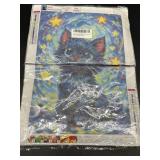 Lot of 2, 30 x 40 CM Black Cat Starry Night Design