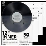 12" Premium Vinyl Record Inner Sleeves (50 Pack)