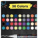 HORHIZA 36PACK Chalk Markers Erasable(6mm Reversib