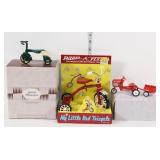 (3) pieces; Radio Flyer tricycle, 1939 American