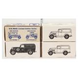 (4) pieces; (2) 1932 Panel delivery bank