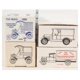 (4) pieces; Ertl, 1931 Hawkeye motor truck bank
