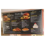 Custom backlit Menu board & ceiling mounting poles