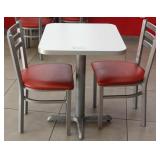 Pedestal table with 2 chairs, 23" x 28" x 30"H Pedestal table with 2 chairs, 23" x 28" x 30"H